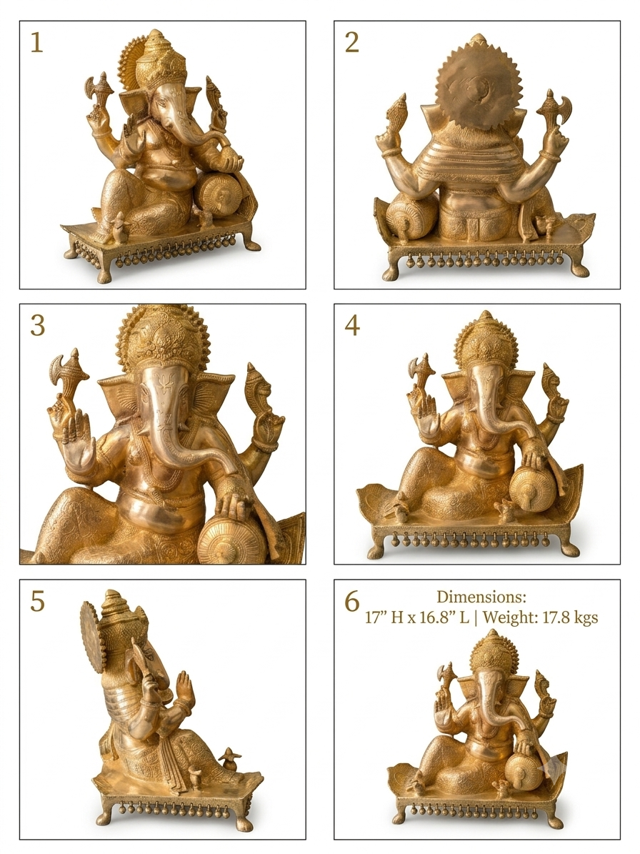 Brass Sofa Ganesh ji Statue