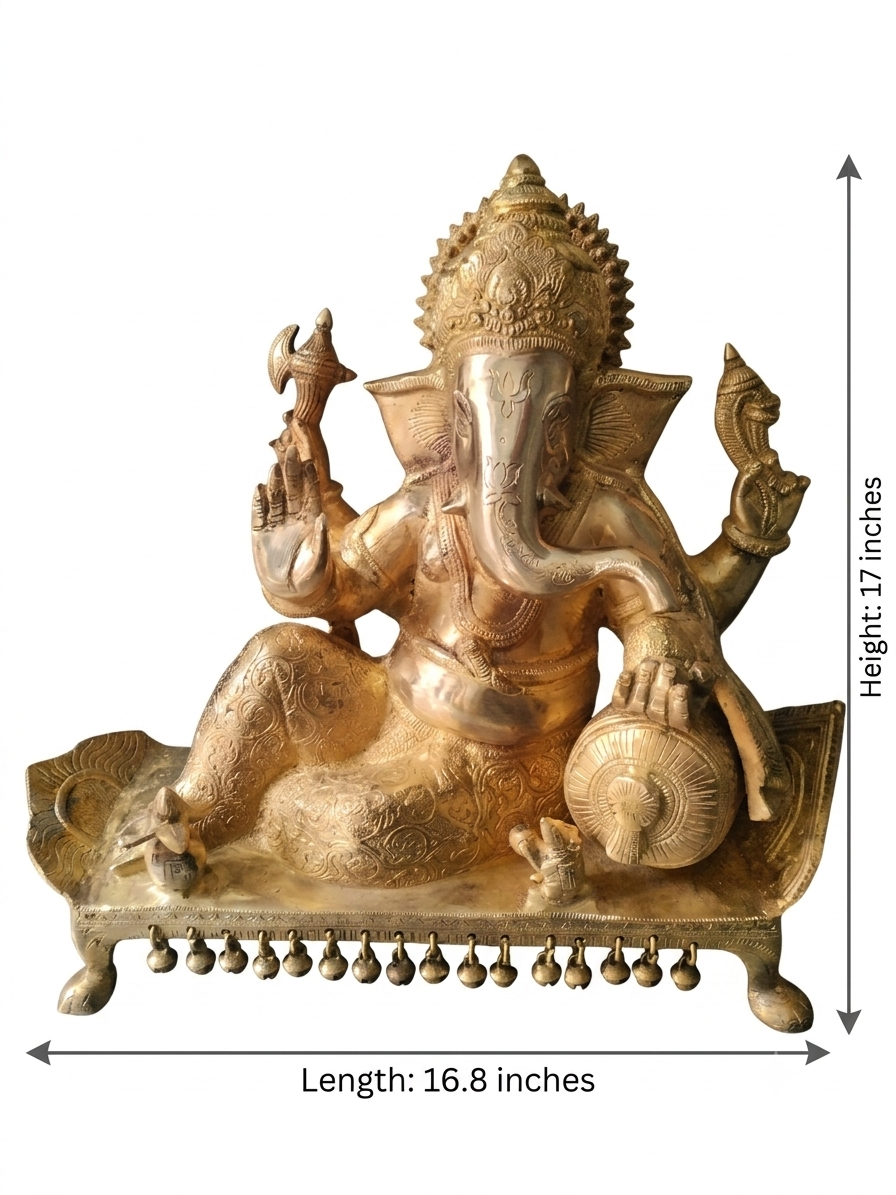 Brass Sofa Ganesh ji Statue