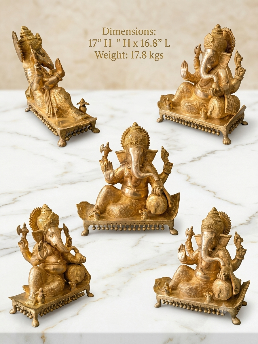 Brass Sofa Ganesh ji Statue
