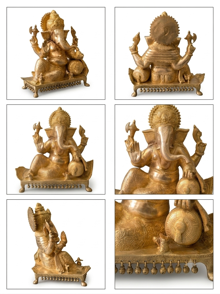 Brass Sofa Ganesh ji Statue
